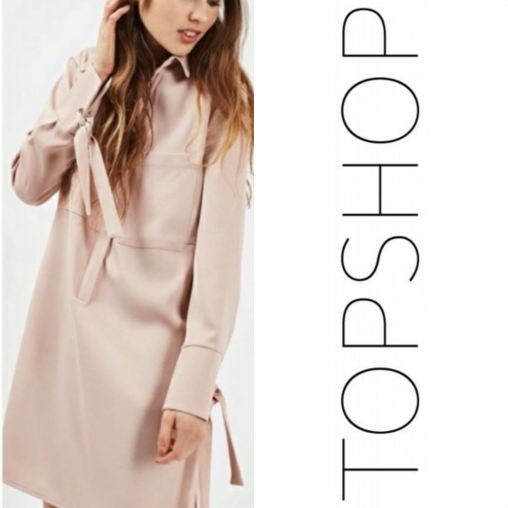 NEW Topshop Dusty Rose Shirt Dress
